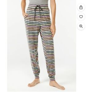 Joyspun Women's Hacci Knit Joggers: Grey strip